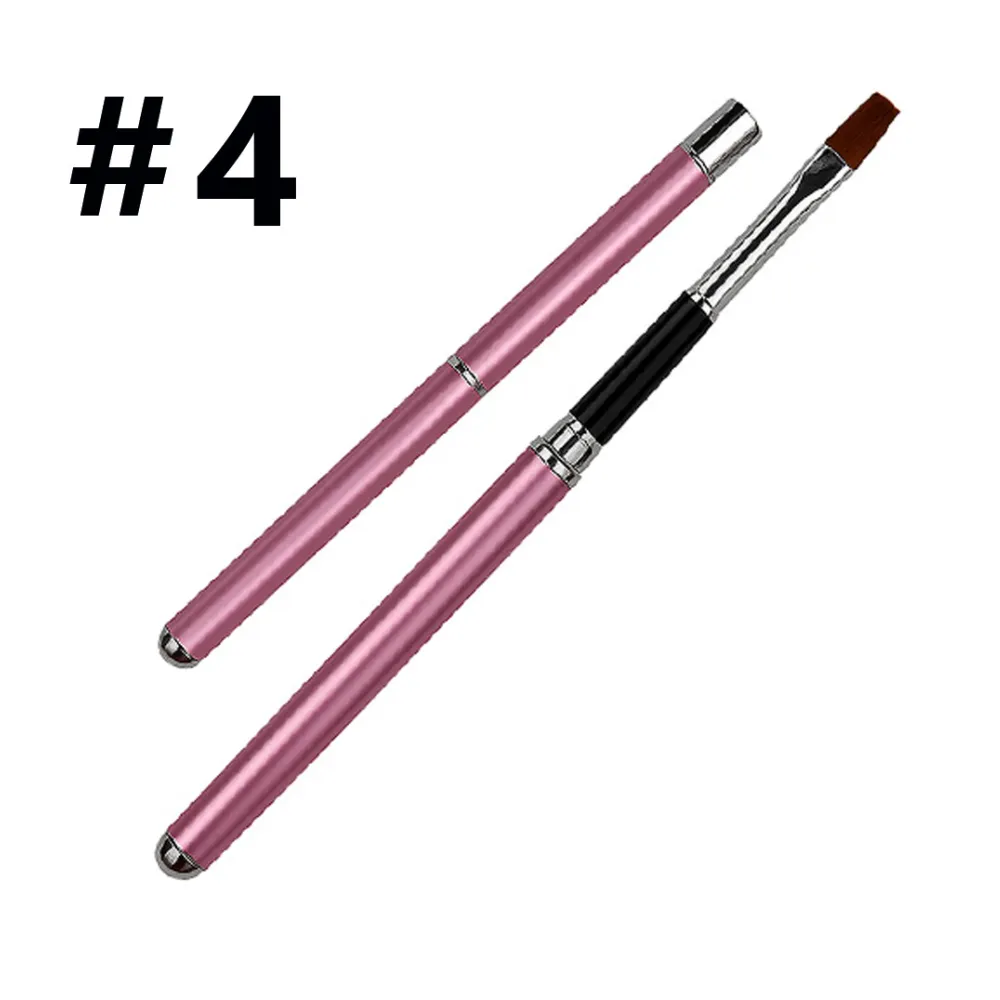 Pędzelek do żelu składany #4 – metaliczny róż | NILO Perfect Nails